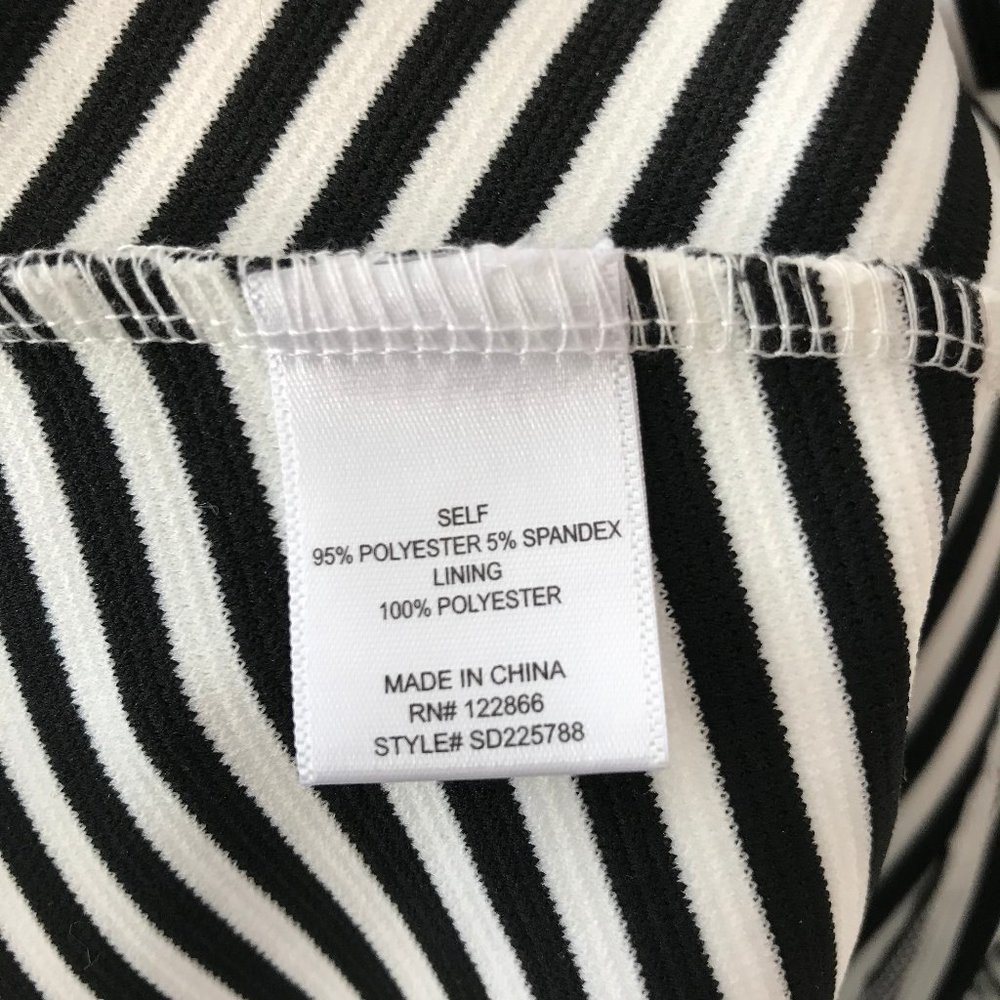 Zunie Cross Back Black & White Striped Dress - Picture 2 of 5